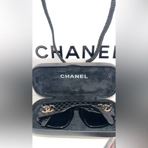 Vintage Chanel Black Quilted Sunglasses